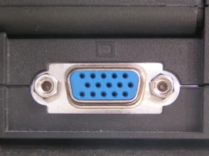 VGA plug on a laptop