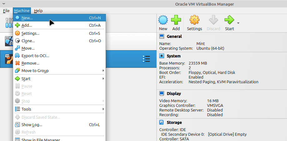 Image showing how to create a virtual machine