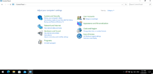 windows control pannel